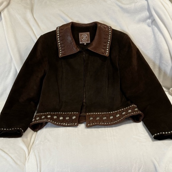 Double D Ranch leather and highly embellished jacket NWOT - Picture 6 of 16